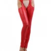Chaps Legging HoT Wetlook Rouge -Tenue Femme Sexy chaps legging hot wetlook rouge