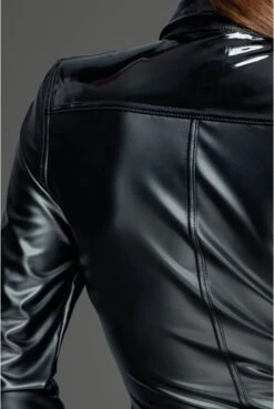Chemisier Fetish Wetlook Mat Fetish Et Vinyle Brillant -Tenue Femme Sexy chemisier fetish wetlook mat fetish et vinyle brillant 3