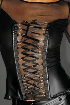 Corsage Transparent Fetish Narcissist Noir HandMade -Tenue Femme Sexy corsage transparent fetish narcissist noir handmade 2