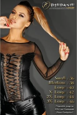 Corsage Transparent Fetish Narcissist Noir HandMade -Tenue Femme Sexy corsage transparent fetish narcissist noir handmade 4