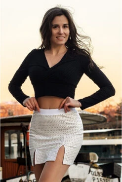 Jupe Courte Simili Cuir Blanche Cassandra