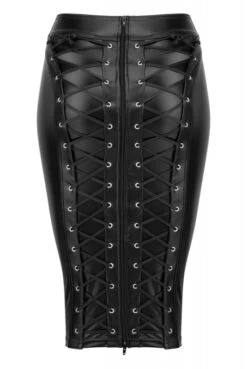 Jupe Fetish Lacage Corset Wetlook Noir HandMade -Tenue Femme Sexy jupe fetish lacage corset wetlook noir handmade 5