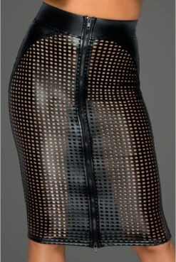 Jupe Fetish Wetlook Ajourée -Tenue Femme Sexy jupe fetish wetlook ajouree 2