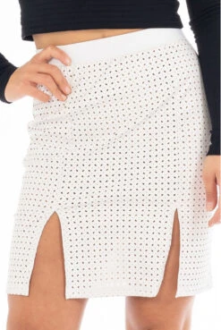 Jupe Simili Cuir Blanche Natacha