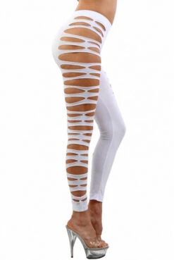 Legging Blanc Sexy Moulant Ajouré