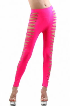 Legging Fushia Sexy Moulant Ajouré -Tenue Femme Sexy legging fushia sexy moulant ajoure 2
