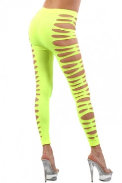 Legging Jaune Sexy Moulant Ajouré -Tenue Femme Sexy legging jaune sexy moulant ajoure 1
