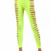 Legging Jaune Sexy Moulant Ajouré 1 Legging Jaune Sexy Moulant Ajouré -Tenue Femme Sexy legging jaune sexy moulant ajoure