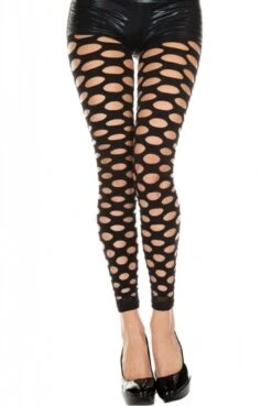 Legging Noir Sexy Ajouré En Ovales