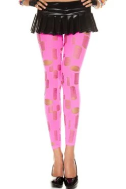 Legging Rose Fluo Ajouré Petits Et Grands Trous