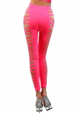 Legging Rose Sexy Moulant Ajouré -Tenue Femme Sexy legging rose sexy moulant ajoure 2