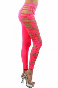Legging Rose Sexy Moulant Ajouré