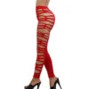 Legging Rouge Sexy Moulant Ajouré