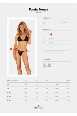 Maillot De Bain 2 Pièces Noir Punta Negra -Tenue Femme Sexy maillot de bain 2 pieces noir punta negra 6