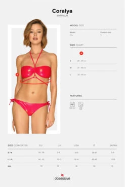 Maillot De Bain 2 Pièces Rouge Coralya -Tenue Femme Sexy maillot de bain 2 pieces rouge coralya 6