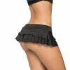 Micro Jupe Jupette Double Fronce Noir -Tenue Femme Sexy micro jupe jupette double fronce noir