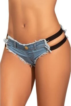 Micro Short String Effet Jean Ultra Sexy -Tenue Femme Sexy micro short string effet jean ultra sexy 2