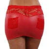 Mini Jupe Fetish Rouge Wetlook Taille Dentelle -Tenue Femme Sexy mini jupe fetish rouge wetlook taille dentelle
