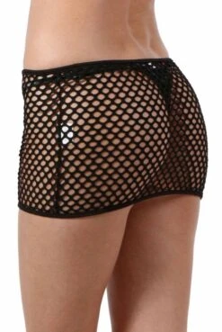 Mini Jupe Grosse Résille Sexy Noir -Tenue Femme Sexy mini jupe grosse resille sexy noir 2