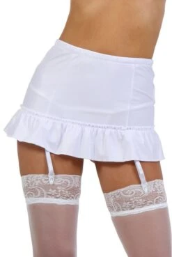 Mini Jupe Lacée Porte Jarretelles Blanche -Tenue Femme Sexy mini jupe lacee porte jarretelles blanche 2