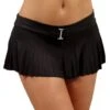 Mini Jupe Plissé Short Boxer Noir Strass 1 Mini Jupe Plissé Short Boxer Noir Strass -Tenue Femme Sexy mini jupe plisse short boxer noir strass