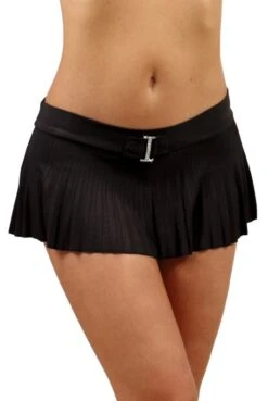 Mini Jupe Plissé Short Boxer Noir Strass