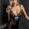 Mini Robe ClubWear Wetlook Et Dentelle Sexy -Tenue Femme Sexy mini robe clubwear wetlook et dentelle sexy