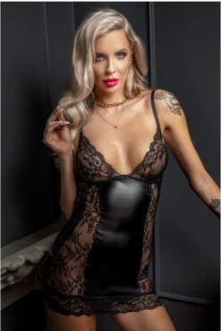 Mini Robe ClubWear Wetlook Et Dentelle Sexy