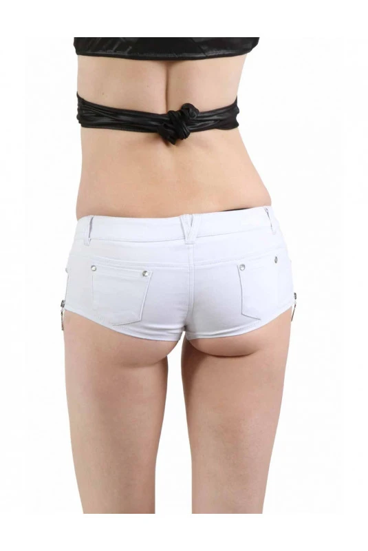 Mini Short Sexy Blanc Avec Strass 3 Mini Short Sexy Blanc Avec Strass