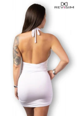 Robe Blanche Cache Coeur Dos Nu -Tenue Femme Sexy robe blanche cache coeur dos nu 2
