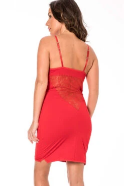 Robe Cocktail Rouge Empiècements Dentelle -Tenue Femme Sexy robe cocktail rouge empiecements dentelle 4