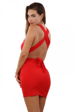 Robe De Soirée Décolletée Multi Positions Rouge -Tenue Femme Sexy robe de soiree decolletee multi positions rouge 3