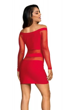 Robe Rouge Sexy Tulle Transparent -Tenue Femme Sexy robe rouge sexy tulle transparent 2