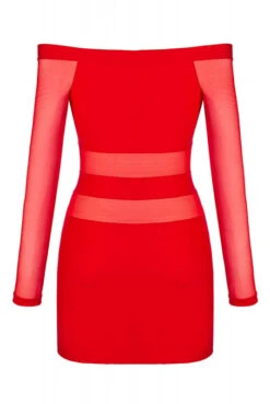 Robe Rouge Sexy Tulle Transparent -Tenue Femme Sexy robe rouge sexy tulle transparent 3