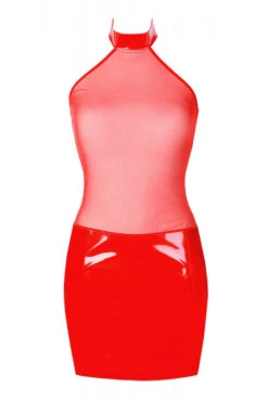 Robe Sexy Clubbing Haut Transparent Rouge -Tenue Femme Sexy robe sexy clubbing haut transparent rouge 3