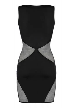 Robe Sexy ClubWear Noire Ajourée Maille Transparente -Tenue Femme Sexy robe sexy clubwear noire ajouree maille transparente 3