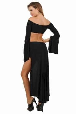Robe Sexy Noir Asymétrique Spazm -Tenue Femme Sexy robe sexy noir asymetrique spazm 2