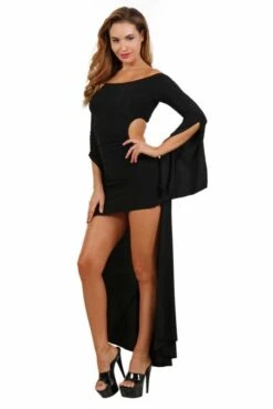 Robe Sexy Noir Asymétrique Spazm