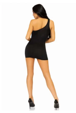 Robe Sexy Noire Asymétrique En Spandex Ornée De Strass -Tenue Femme Sexy robe sexy noire asymetrique en spandex ornee de strass 3