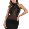 Robe Sexy Noire Moulante Haut Transparent