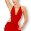 Robe Sexy Rouge Décolletée Échancrée Et Dos Nu -Tenue Femme Sexy robe sexy rouge decolletee echancree et dos nu