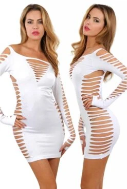 Robe Ultra Sexy ClubWear Ajourée Blanche