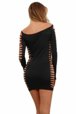 Robe Ultra Sexy ClubWear Ajourée Noire -Tenue Femme Sexy robe ultra sexy clubwear ajouree noire 3