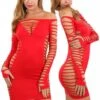 Robe Ultra Sexy ClubWear Ajourée Rouge