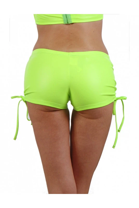 Short Fetish Wetlook Jaune Néon Réglable 5 Short Fetish Wetlook Jaune Néon Réglable – Image 3