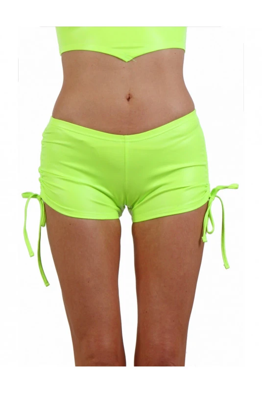 Short Fetish Wetlook Jaune Néon Réglable 3 Short Fetish Wetlook Jaune Néon Réglable