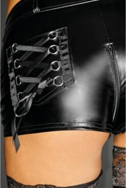 Short Sexy Zip Fetish SelFish Noir HandMade -Tenue Femme Sexy short sexy zip fetish selfish noir handmade 5