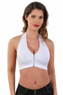 Top Blanc WetLook Zip Fetish