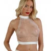Top Court Blanc Filet Strass
