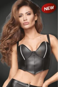 Top Sexy Fetish Zips Argent